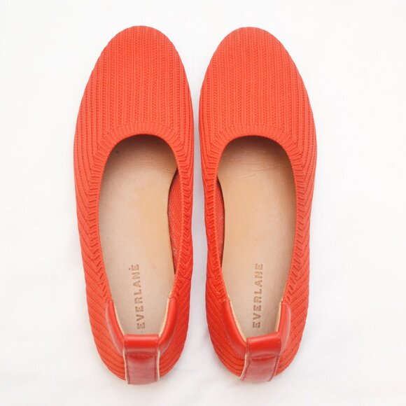 Everlane Day Glove Reknit Red Ballet Flat Pre Owned Size 8 - Picture 6 of 8